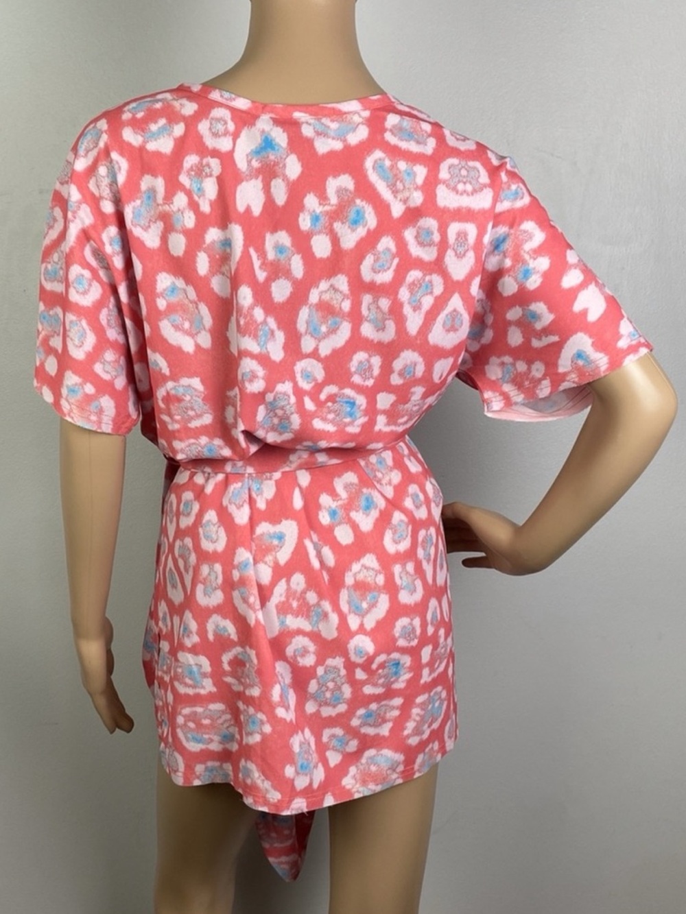 NEW BAJA EAST PINK ANIMAL PRINT T-SHIRT MINI DRESS - Picture 6 of 7
